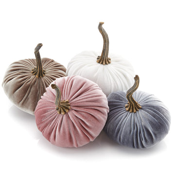 Set of 4 Velvet Pumpkin (Sm Gray Taupe Ivory Blush)