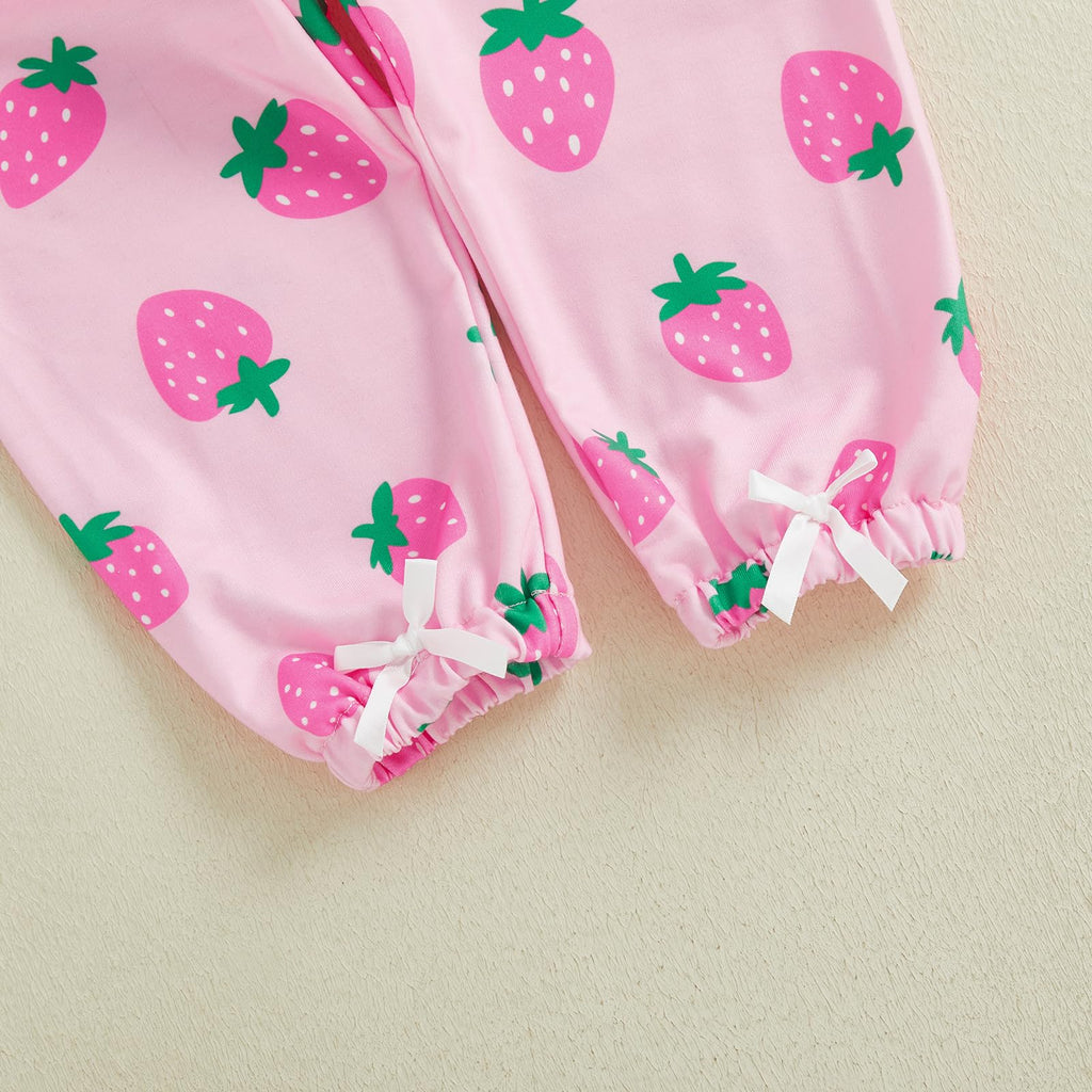 Toddler Baby Girl Fall Spring Outfit Strawberry Print Sweatshirt Top Pants Set Cute Clothes 9 12