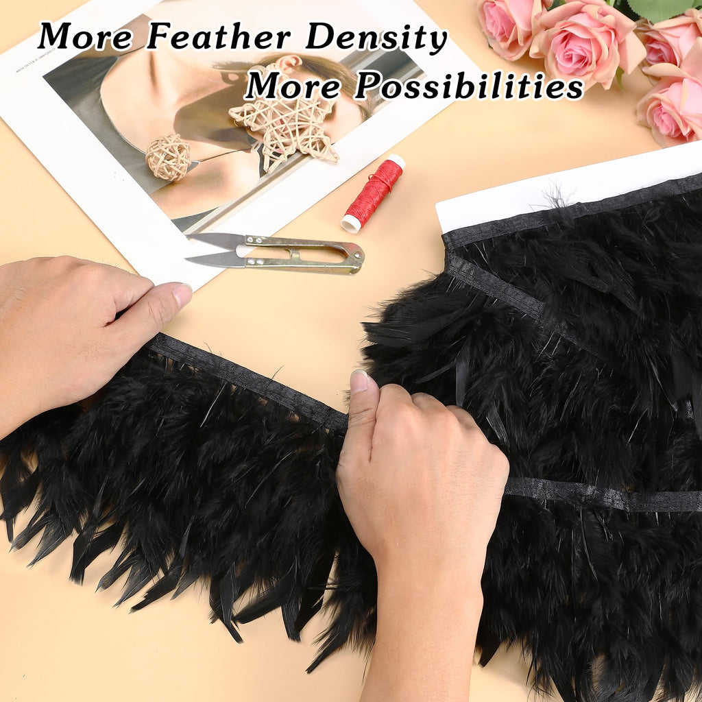 White Thicker Feathers Trim,2 Yards 4-6 Inch