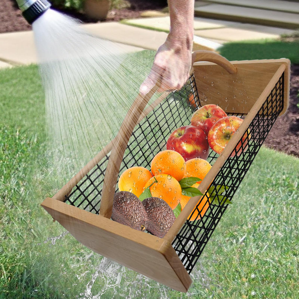 Large Garden Hod Harvest Basket, Durable Wooden Gardening, Supply Suitable, Picnic And Outdoor Picking