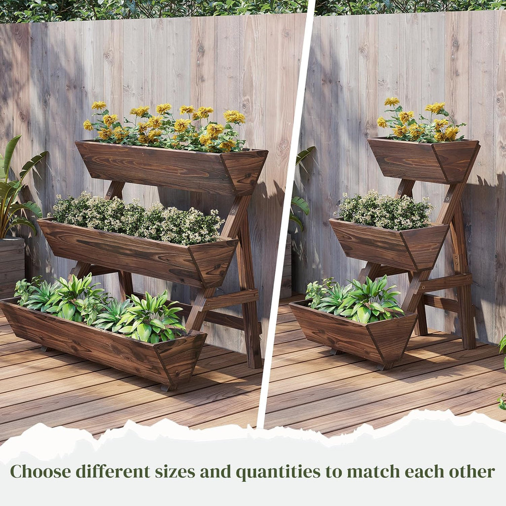 Vertical Raised Garden Bed | Wooden, Tiered Planter Box, Garden Planter Stand