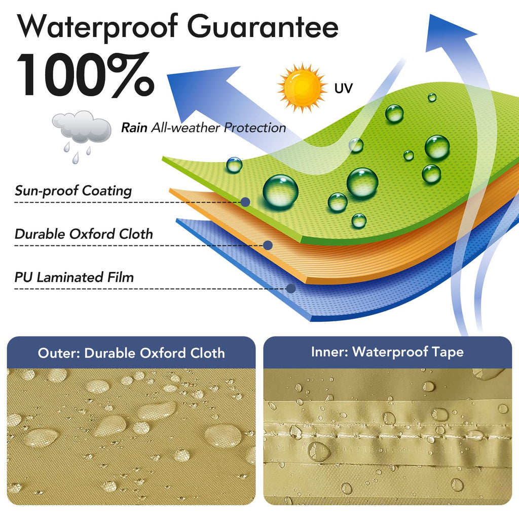 Outdoor Couch Cover Waterproof, 3-Seater Outdoor Sofa Cover, Patio Furniture Covers with Air Vent and Handles, 78W x
