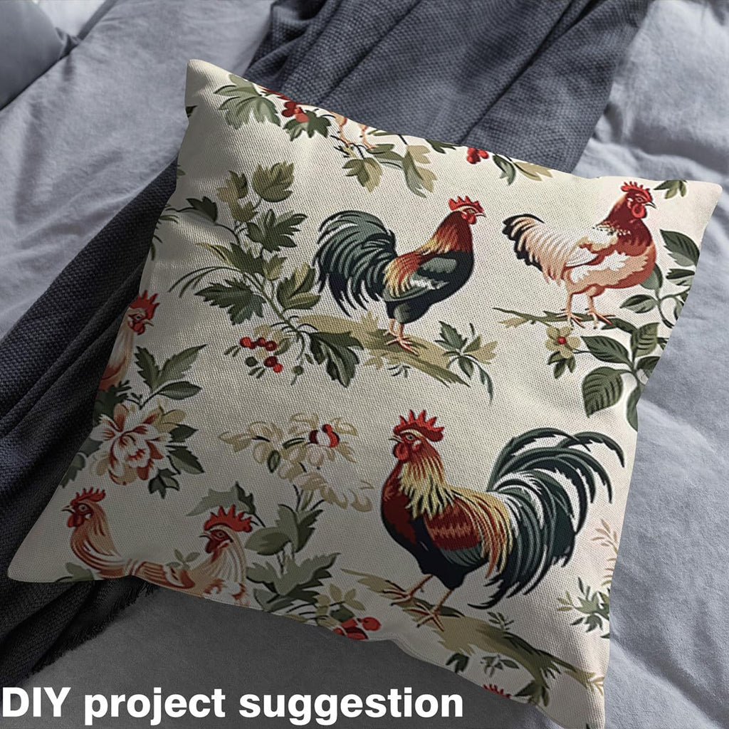 Chickens Fabric by The Yard Cock Soft Not Stretchy Decor for