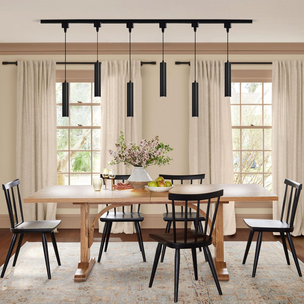H Track Pendant Lights with Adjustable Cord, Black 6.5W 3 Pack