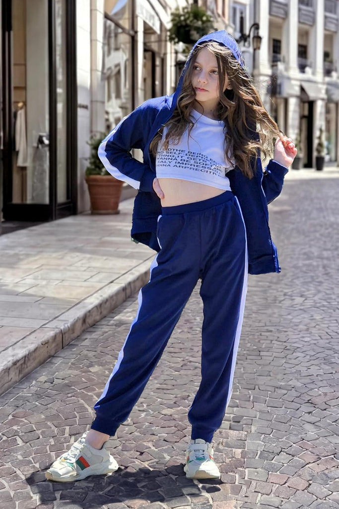 Girls 2 Piece Outfits Zip Up Hoodie Tracksuit Sweatsuits Sets