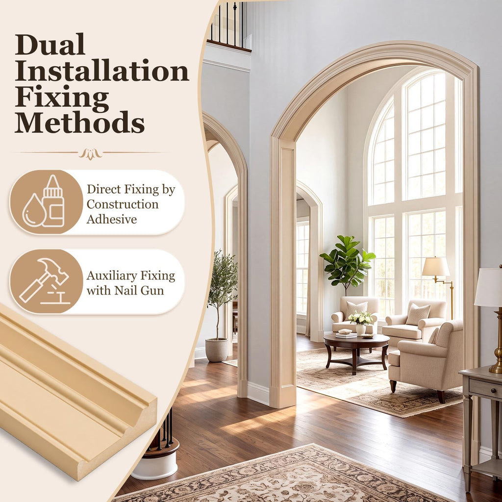 3.5" x 12ft Flexible Molding, Paintable Trim Thick Base Cap Rail