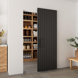 30"x84" Concealed Sliding Barn Door with Soft Close Mechanism, Black Vinyl Wrapped Hidden Barn Door,