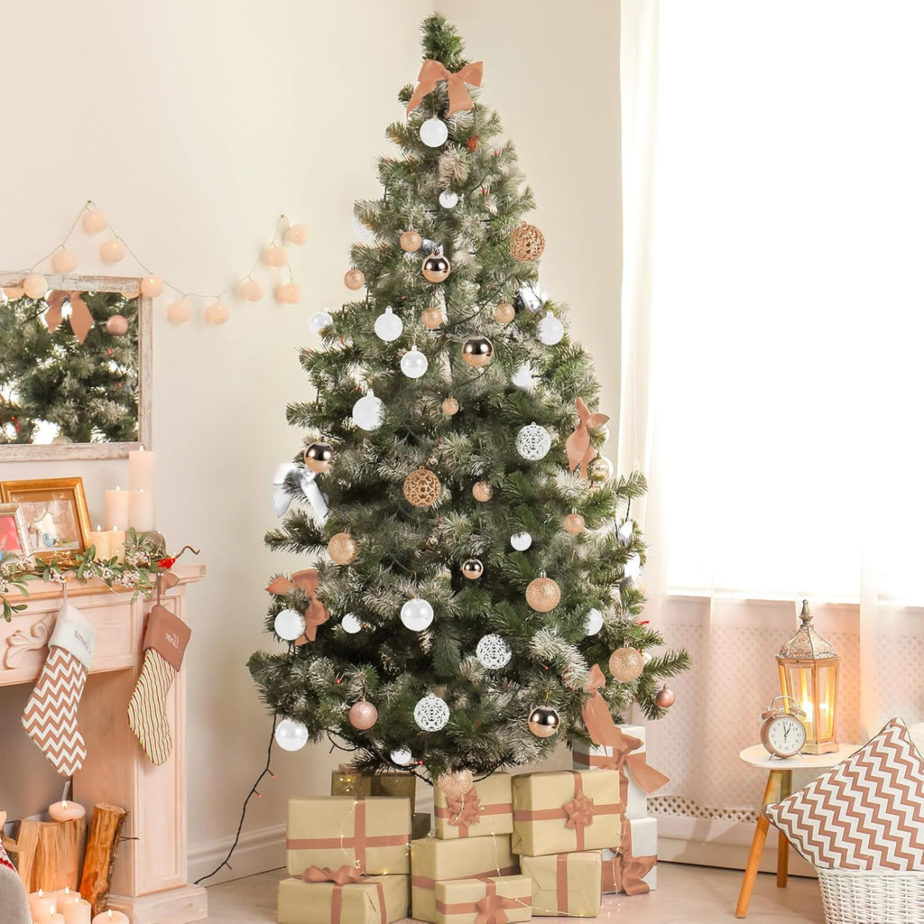 Christmas Ball Ornaments, Shatterproof Hanging Xmas Tree Decorations - Set of 100
