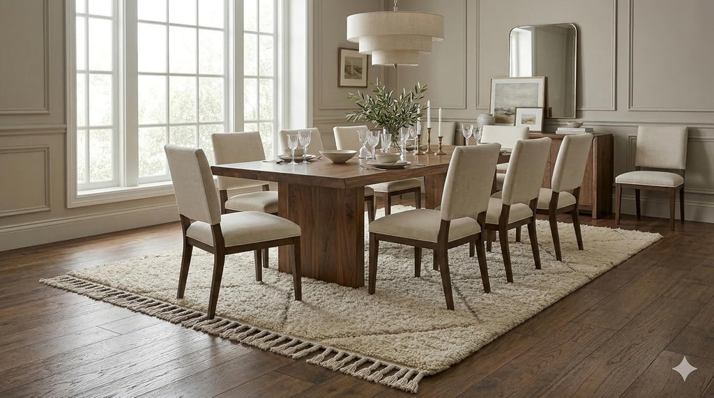 Handmade Moroccan Berber Wool Rug 6' x 9', Textured Diamond Pattern, 100% Wool Plush Pile, Neutral Beige/Taupe