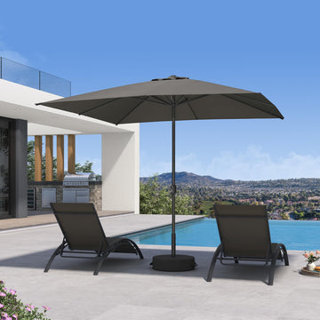 Patio Market Umbrella 8' x 8' with Base Aluminum Crank, Gray