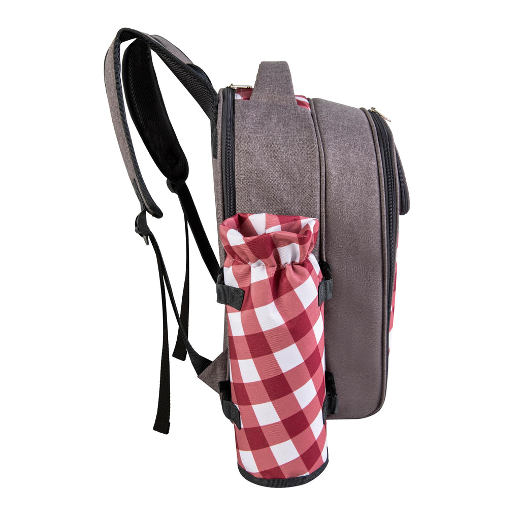 Backpack, 2-Person, Blanket & Wine, Family & Lovers Gift, Red Plaid