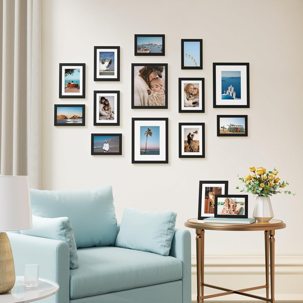 15 Pack Picture Frames Collage Wall Decor, Wall/Tabletop Display | Black, Multi-Size Gallery Wall Frame Set: 3pcs