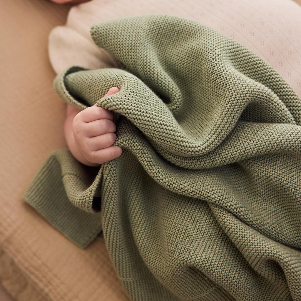 Ultra Soft Knit Baby Blanket - 100% Organic Cotton, Newborn Quilt