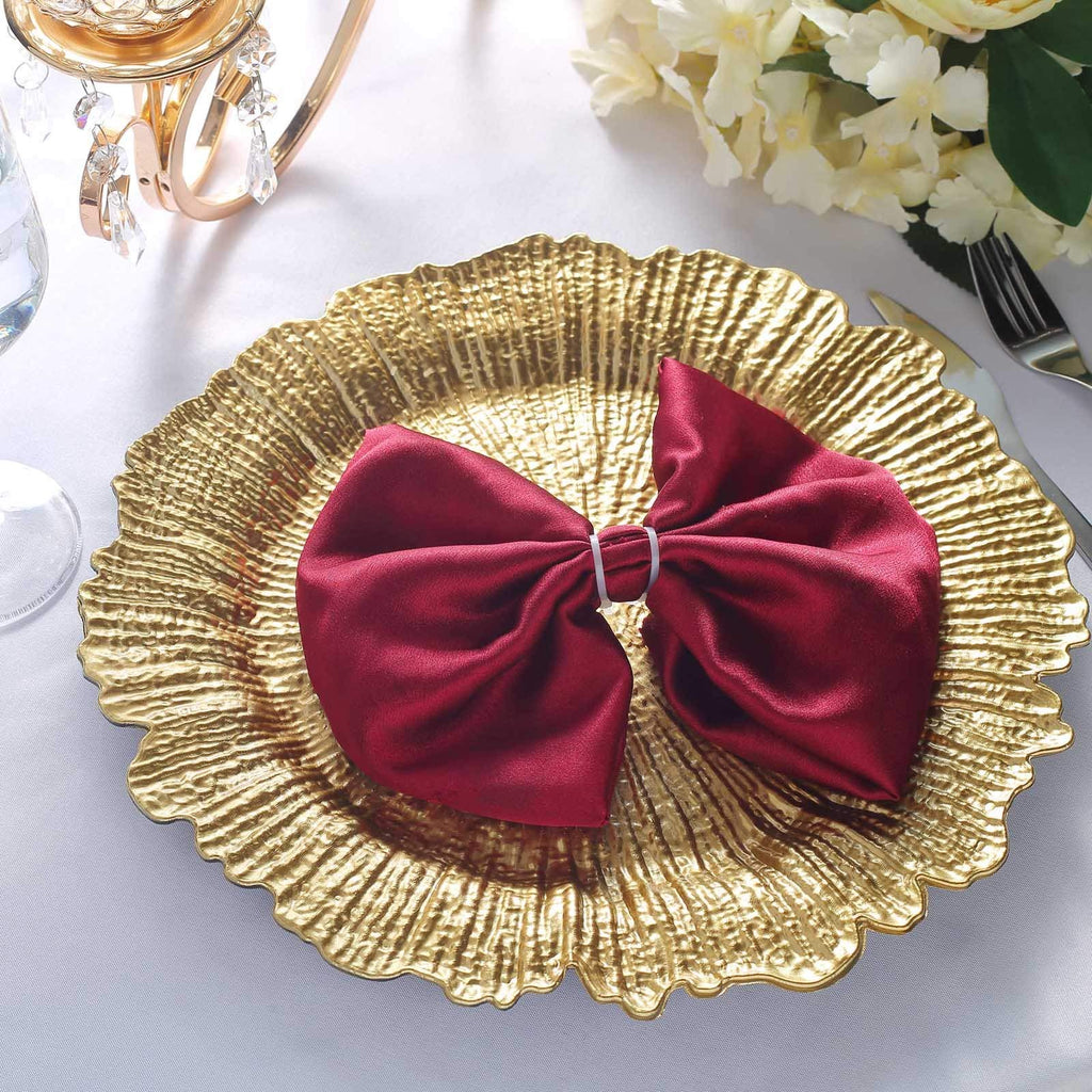 Gold Charger Plates - Plate Chargers for Dinner Plates - Wedding Reception Place Settings (6 Pack)