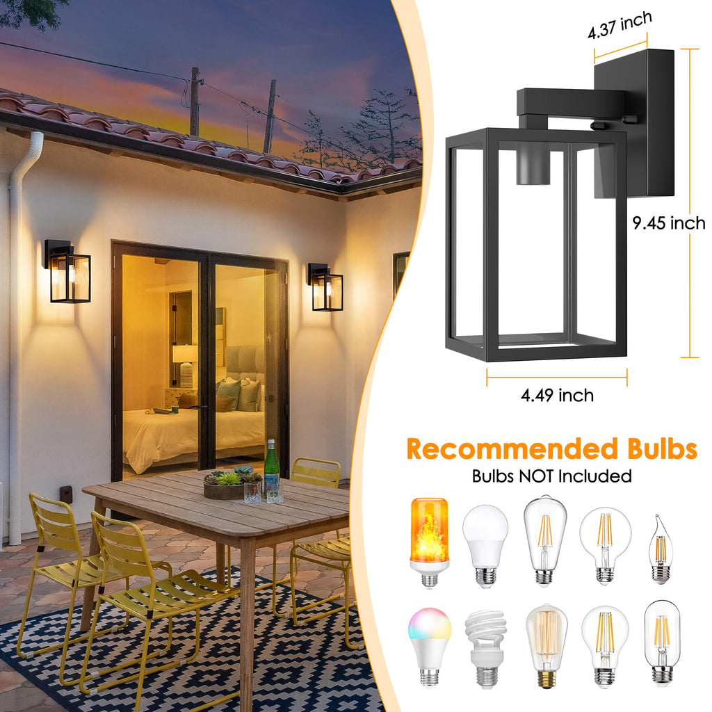 Outdoor Wall Light, Waterproof Exterior Porch Lighting Fixture