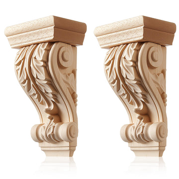 2 Pcs Vintage Wood Corbels, Architect Model, 3.14 × 1.96 × 5.9 Inch