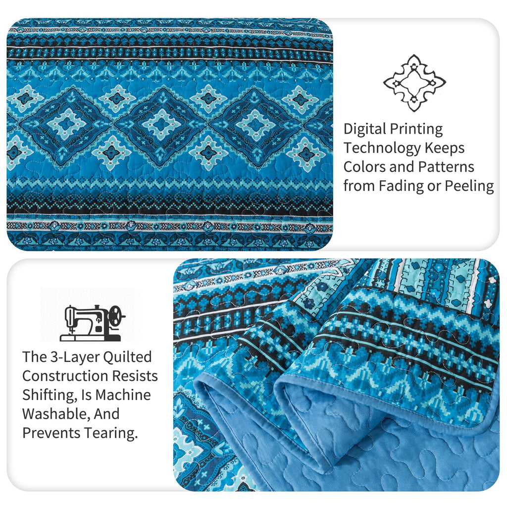 Cotton Quilts, 3 Pieces Quilt Bedding Set