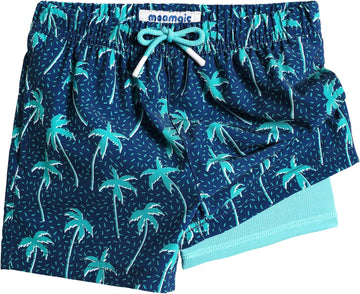 Boys Swim Trunks with Compression Liner Toddler Stretch Swim Shorts