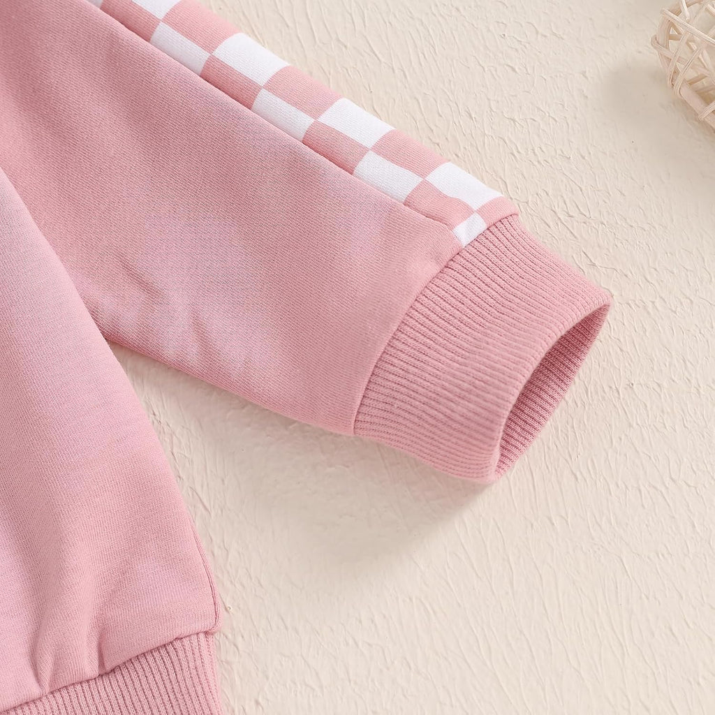 Toddler Baby Girl Clothes Contrast Color Fall Winter Outfit Long Sleeve Sweatshirts and Pants Newborn Infant Set
