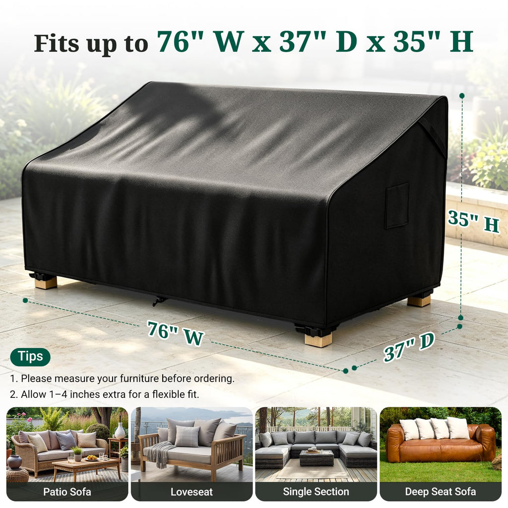 MR.COVER 3-Seater Outdoor Couch Cover Waterproof, Patio Furniture Cover for Sofa, Heavy Duty Outdoor Sofa Covers