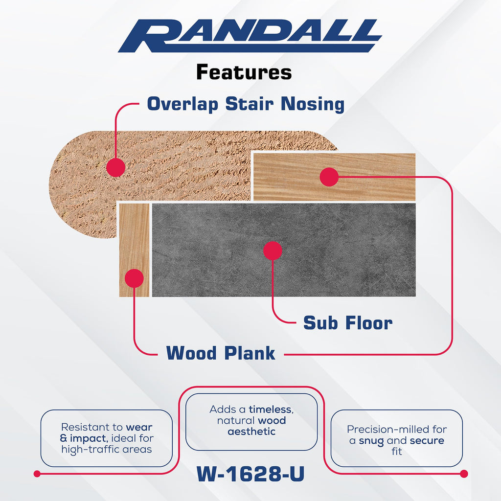 3/8" Overlap Stair Nosing Unfinished Red Oak (3 FT Long)