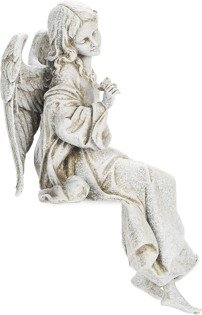 By , 12.75" H Sitting Angel Garden Statue, Outdoor Decor