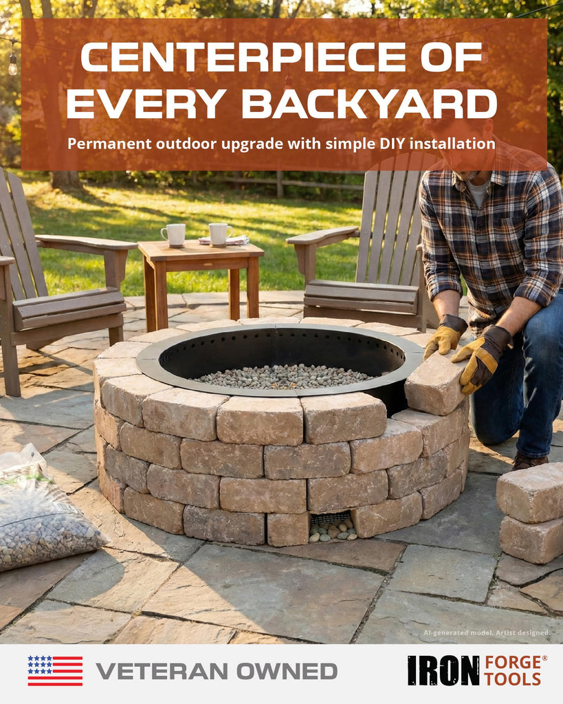 Smokeless Outdoor Fire Pit Ring Insert 42 Inch Round