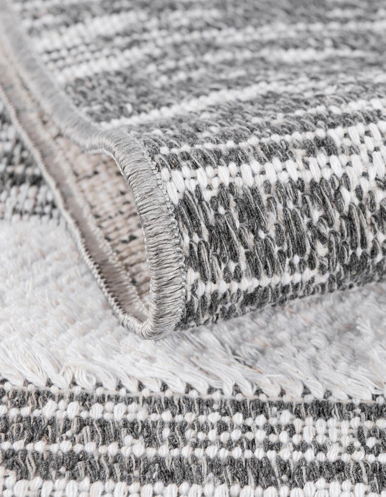 Abbey Rug - 9' 10 x 14' 1 Gray Textured Cotton Rug - Modern Striped Design, Large Area Rug