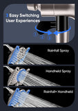 Shower Head with Handheld High Pressure, Rain Shower Head with Fixed Showerhead and 9 Sprays Handheld Shower