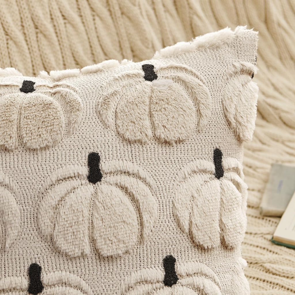 Fall Pumpkin Pillow Covers Fall Decor Beige Pumpkin 18x18 - Set of 2