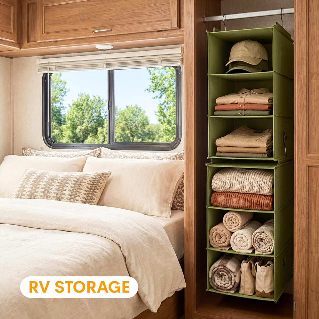 Extra Deep Hanging Closet Organizers and Storage, 2 Pack 3-Shelf