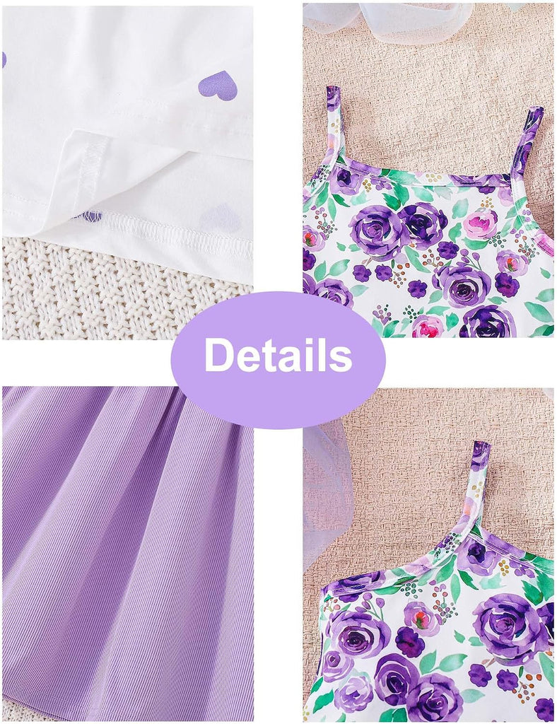 Toddle Girls Dresses Little Kid Sundresses Spring Outfits Summer Clothes Sport Playwear Dress+Bag