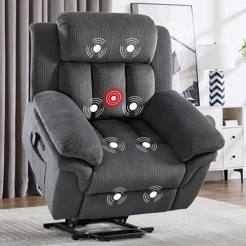46" Wide Oversize Power Lift Recliner Chair, Extra Large Electric Lift Recliners for Elderly Big