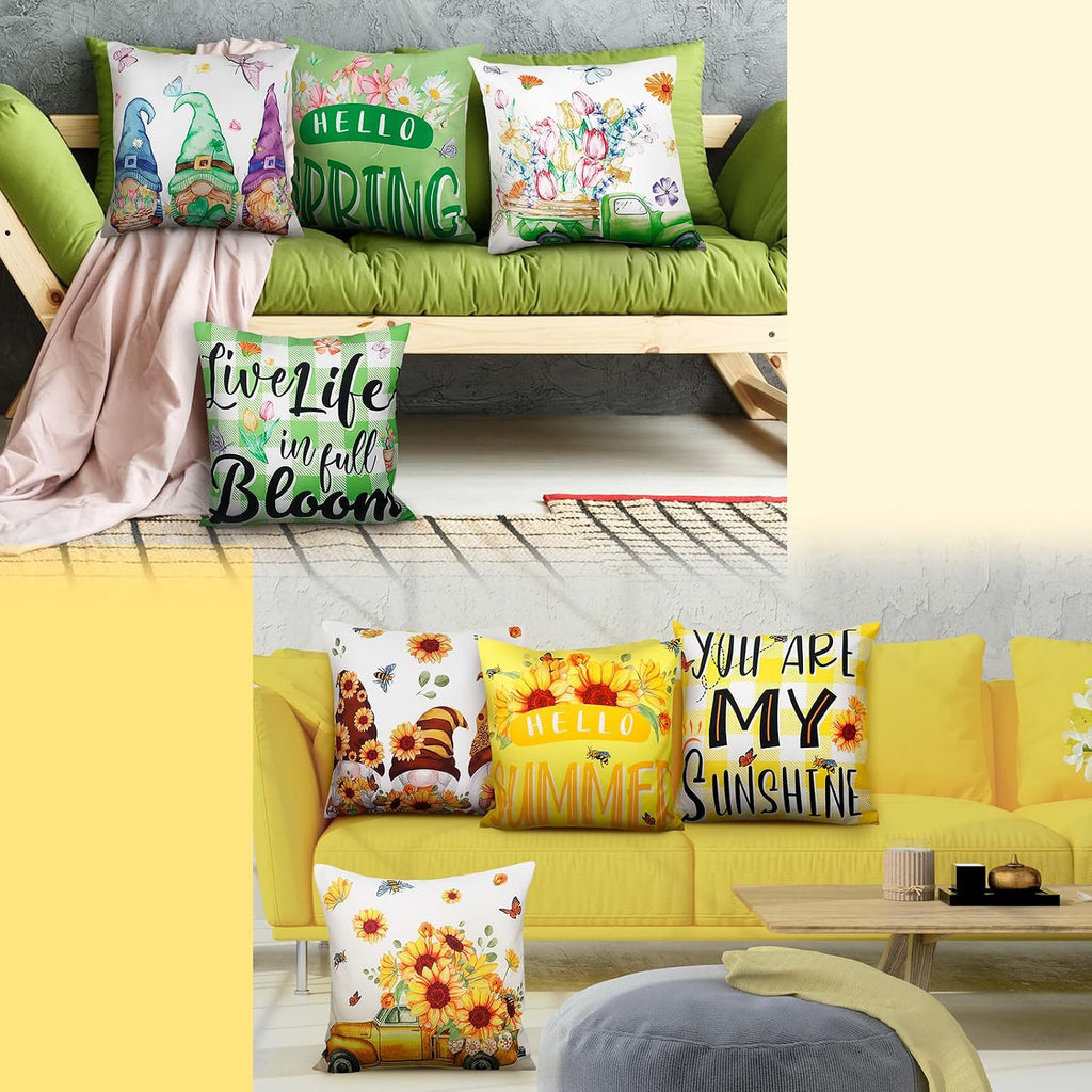 Set Holiday Pillow Covers 18 x 18 Inch Fall Throw Pillow Covers - Set of 16