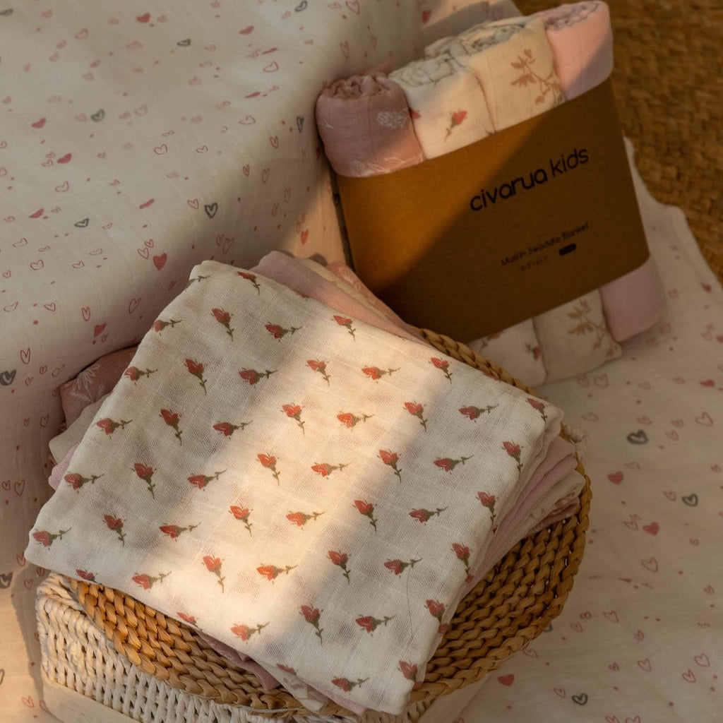 Muslin Swaddle Blankets, Cotton Receiving Blanket
