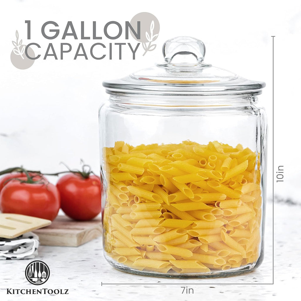 1 Gallon Glass Cookie Jar with Lid & Candy Jar | Glass Jars