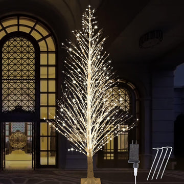 7FT Lighted Birch Tree 1000 LED Fairy Warm Lights with Twinkle Lights, Twinkling or Steady Modes, High Density