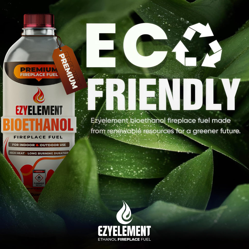 Premium Bioethanol Fireplace Fuel 3x1 Liter - Cleaner-Burning Bioethanol Fuel for Tabletop Fireplaces & Fire Pits