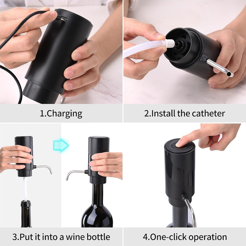 Wine Aerator Electric Wine Decanter Automatic Wine Aerator, Wine Dispenser withUSB TYPE-C Rechargeable for Wine