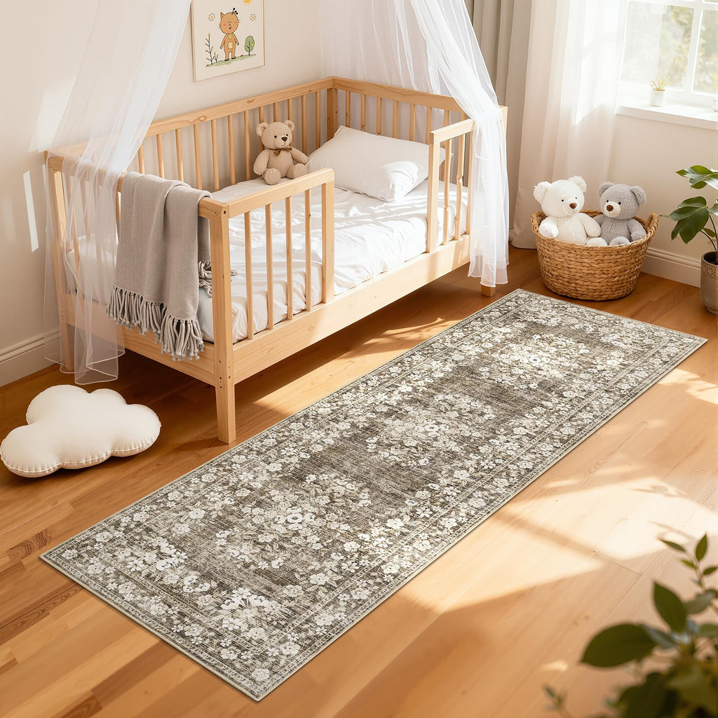 Runner Rug for Porch Vintage Distressed Throw Carpet