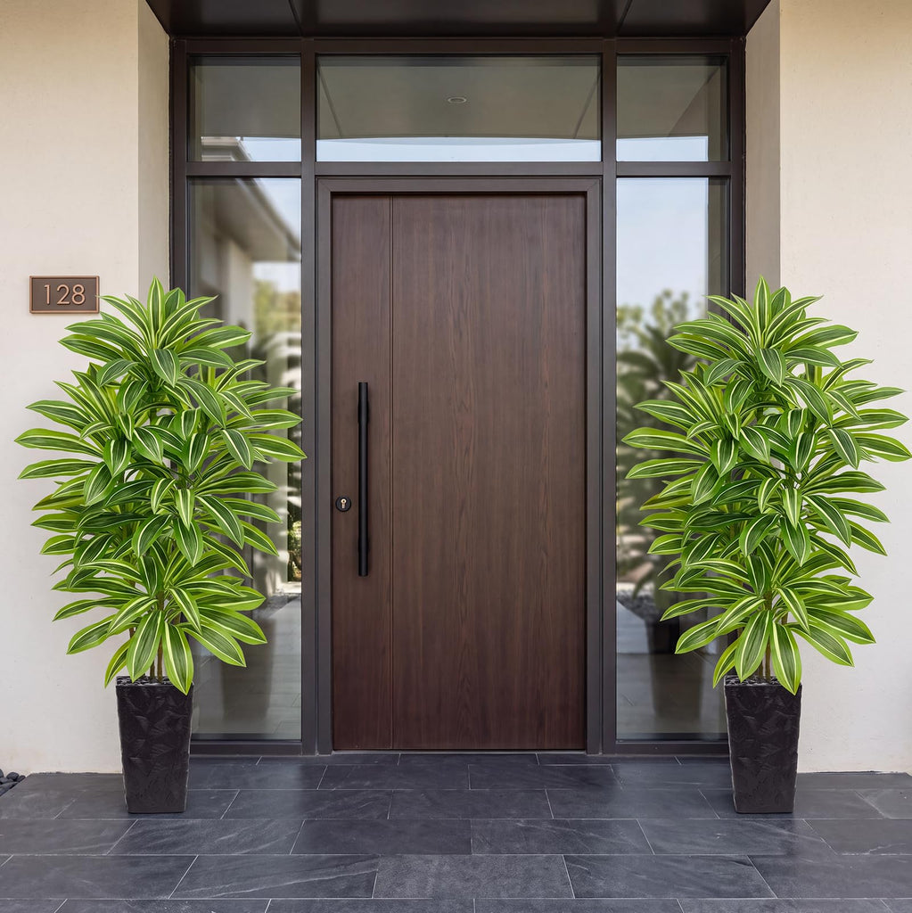 Artificial Dracaena Tree, 5FT Fake Tree with Black Tall Planter