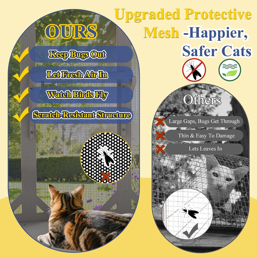 Large Window Catio for Indoor Cats, Multi-Level Cat Window Box