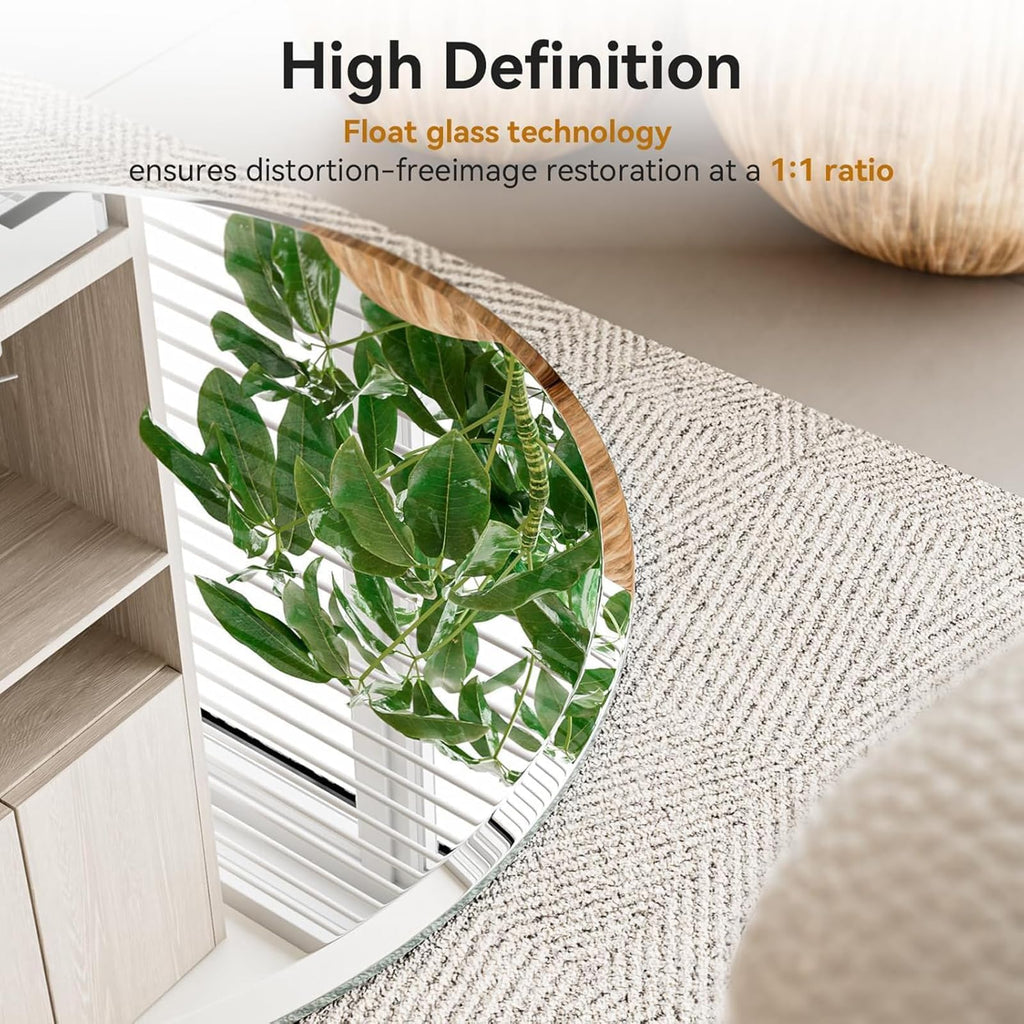 Frameless Round Bathroom Mirror for Over Sink 24" x 24" Circle Mirror Beveled Edge Wall Mirror Vanity Entryway Bedroom