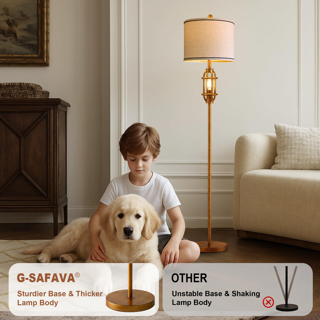 Floor Lamps, 62.5'' Farmhouse Tall Lamp with 2 Light Source