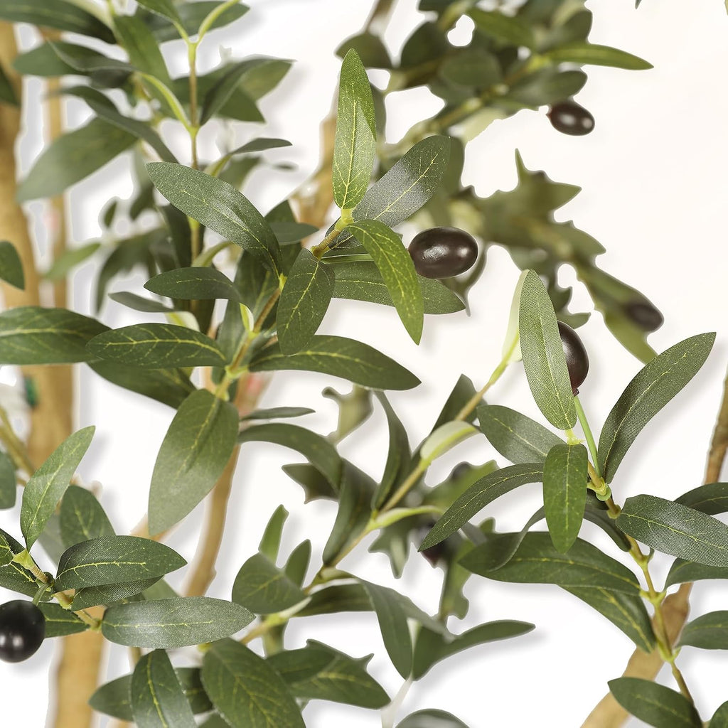 Faux Olive Tree 7ft with Large Olive Branches and Lifelike Fruits