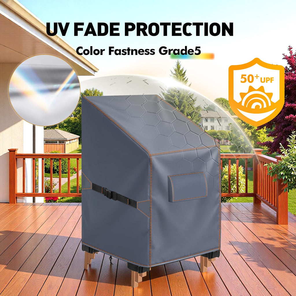 Stackable, Outdoor Chair Covers 26x26x47in, Grey