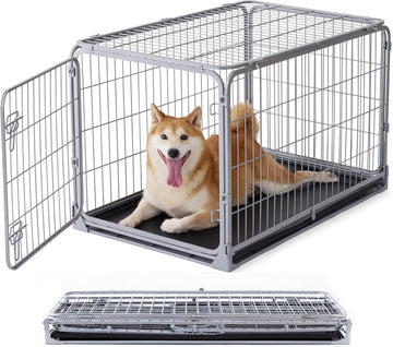 Collapsible Dog Crate for Medium Dogs - 36 inch Escape Proof Metal Dog Kennel with Double Door