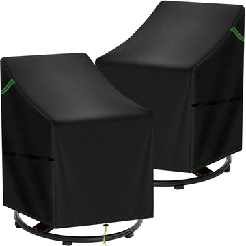 Adirondack Chair Cover, Patio Rocking Chair Covers Waterproof 2 Pack, 420D Swivel Chair Covers for Outdoor Furniture