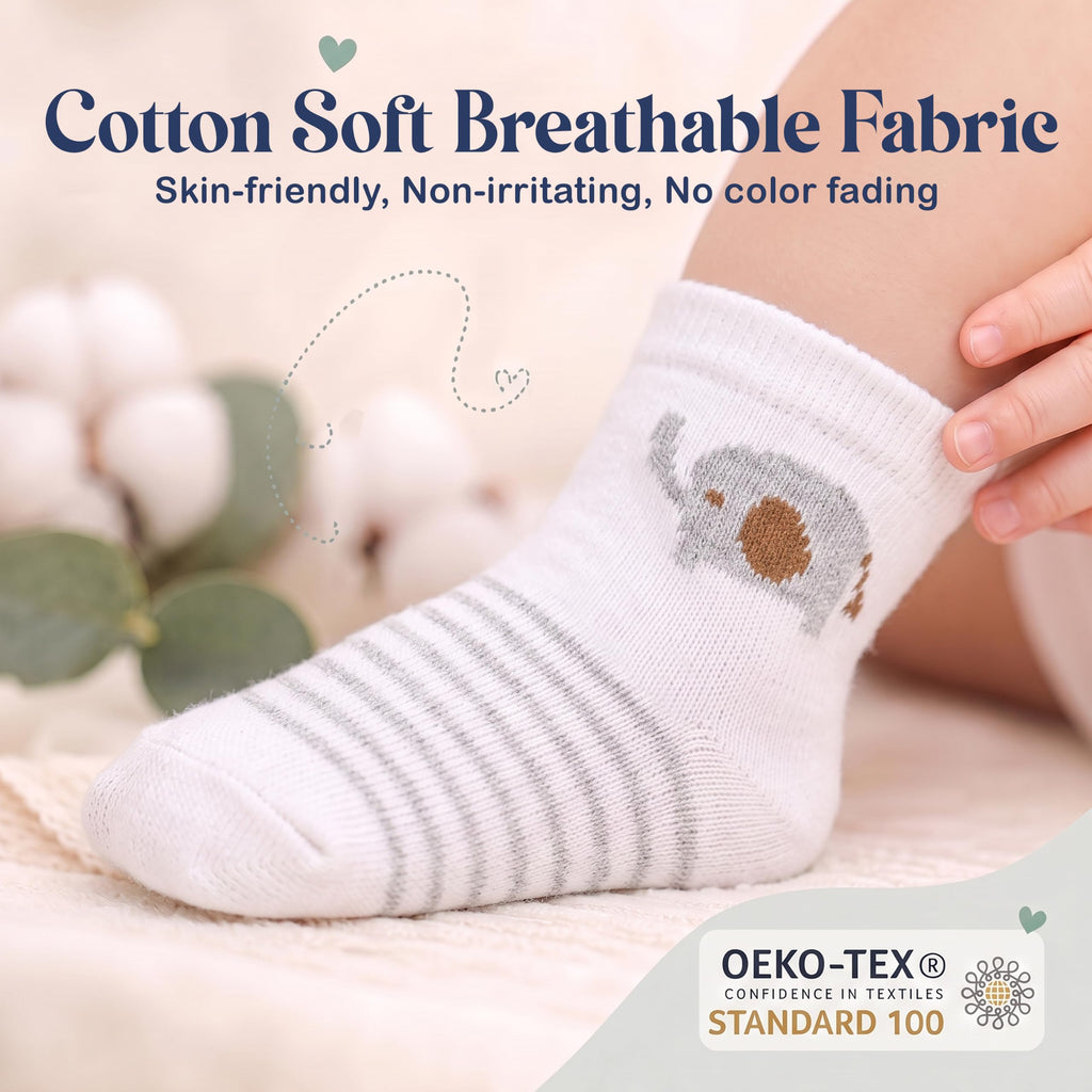 Organic Cotton Blend 12 Pairs Newborn Socks Baby Boy Gift Registry