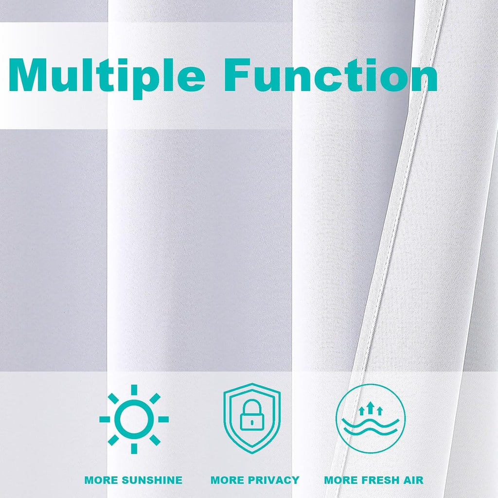 Outdoor Curtains Waterproof - Weatherproof Porch & Gazebo Curtains, Grommet Top and Tab Bottom Drape,4 Panel, 52" W x